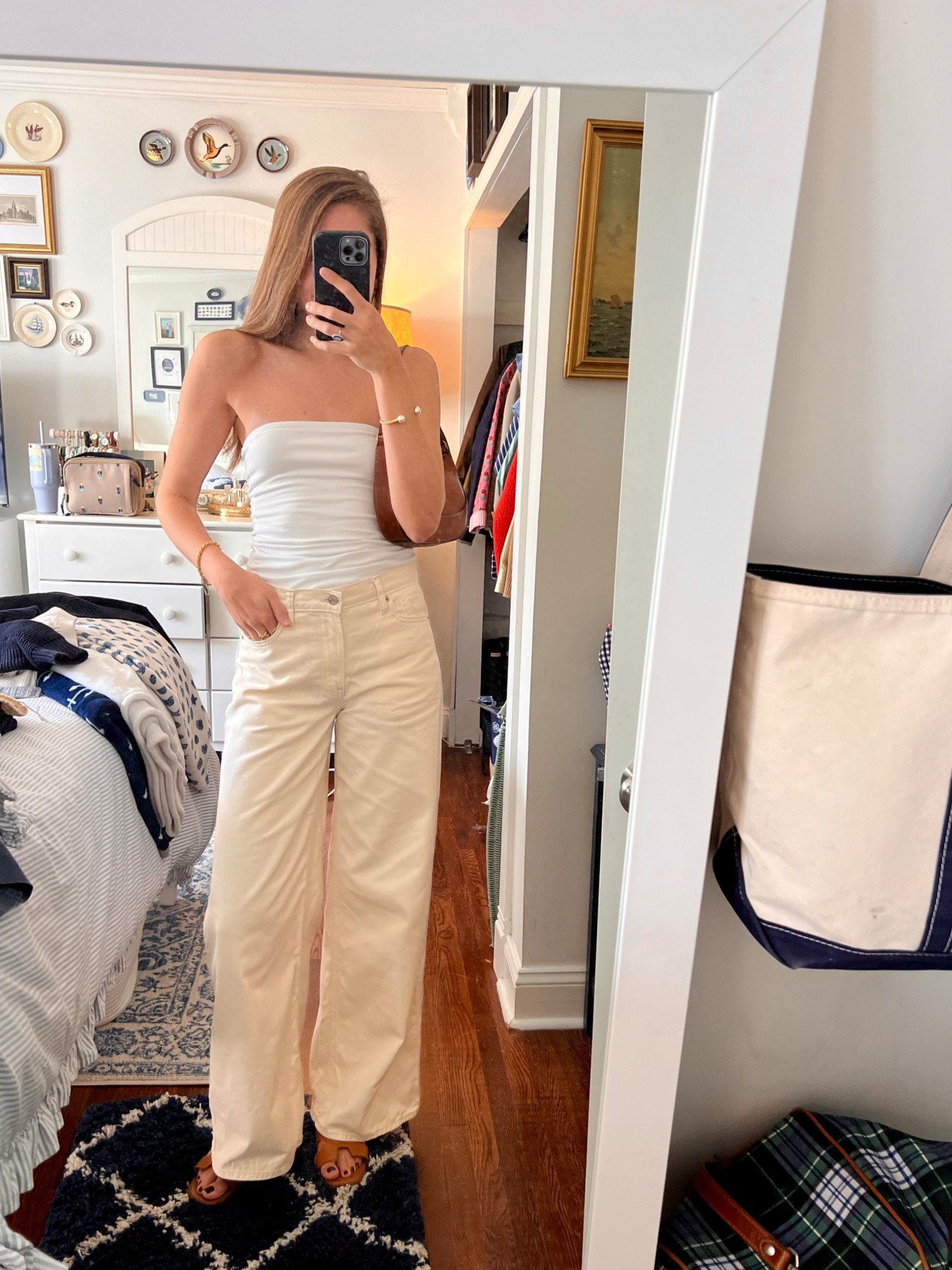 Tube top, wide leg pants, summer outfit, gap, Abercrombie 

#LTKStyleTip #LTKTall