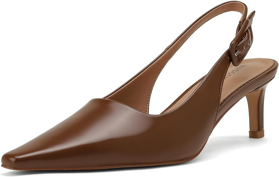 MUCCCUTE Slingback Heels for Women Closed Pointed Toe Heels Women's Pumps 2 3/5" Mid Heel Comfort... | Amazon (US)