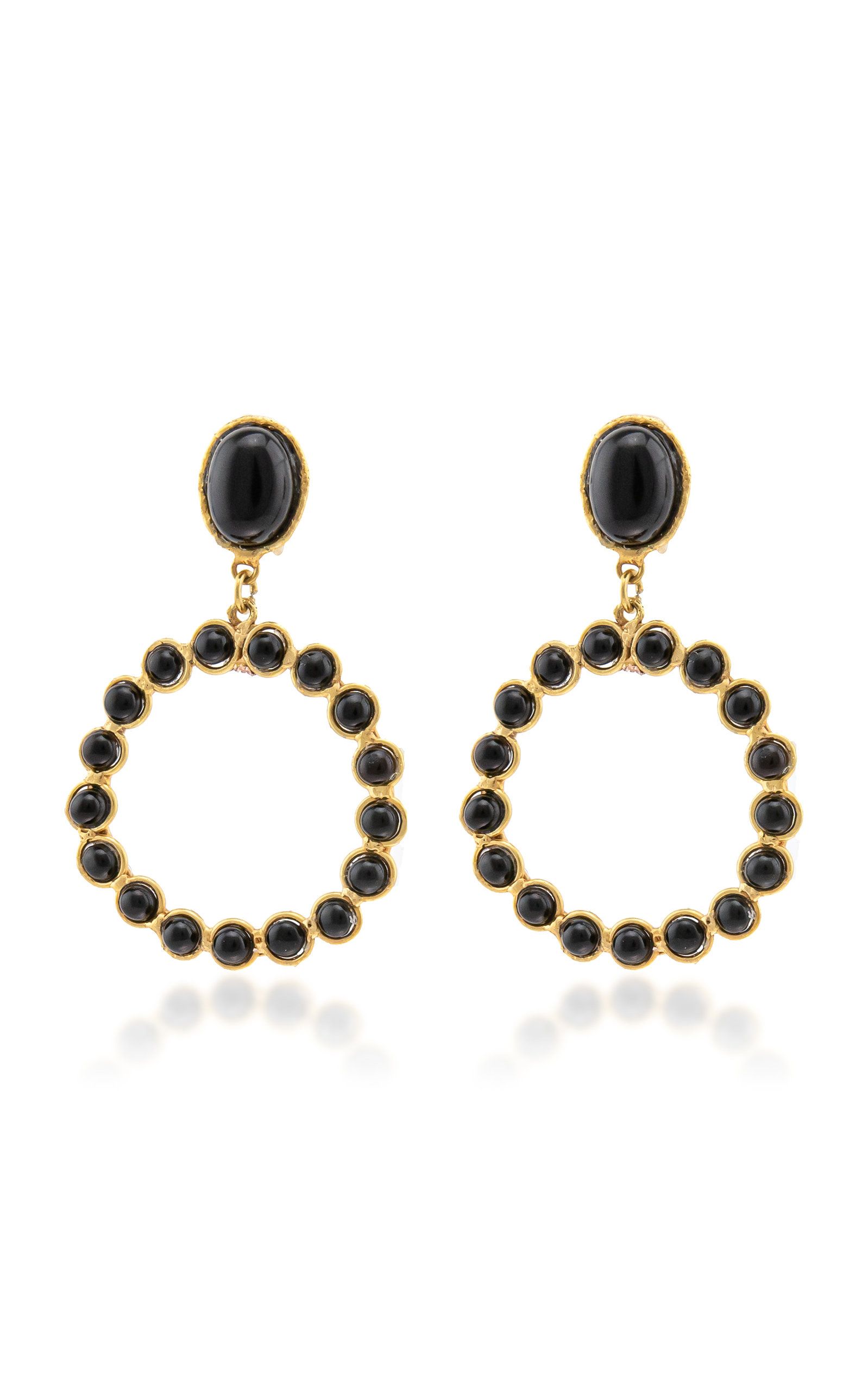 Happy Onyx 22K Gold-Plated Earrings | Moda Operandi (Global)