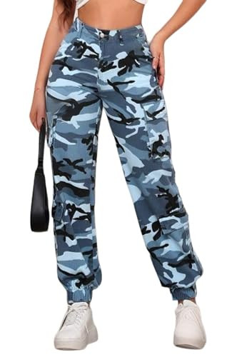 Camo Cargo Pants for Women High Waisted Baggy Military Army Camouflage Joggers Sweatpants with Multiple Pockets XXL | Amazon (US)