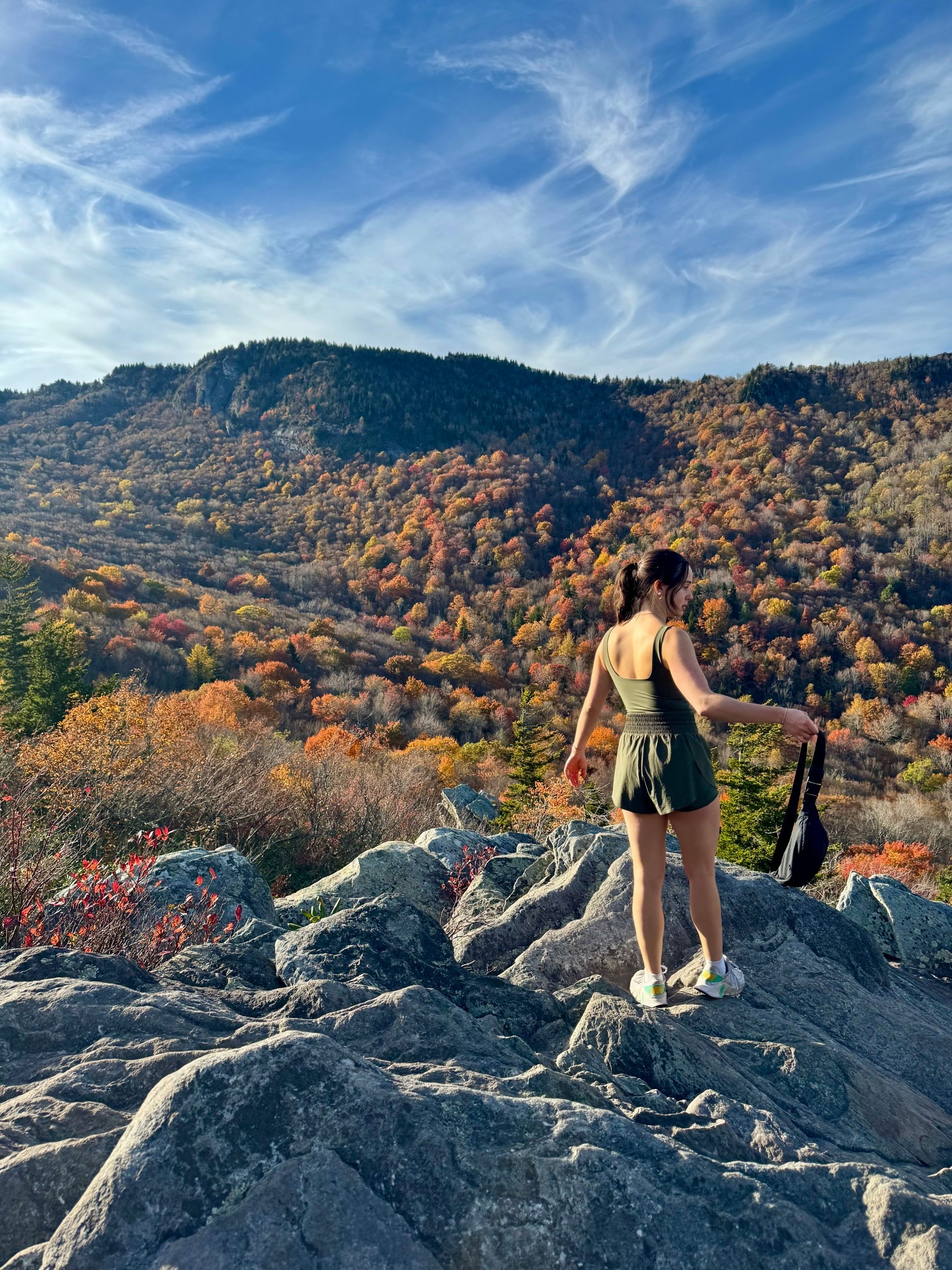 brought my favorite crossbody bag with me for a six-hour NC hike with friends for fall break⛰️🍂  the romper is sold out but will hopefully come back!🤞🏼

#LTKActive #LTKTravel #LTKSeasonal