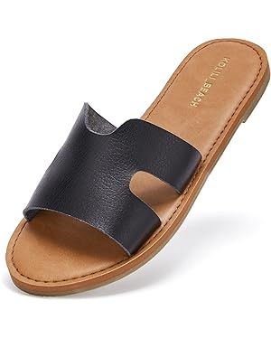 KOLILI Womens Flat Slide Sandals, Summer Fashion Sandals, Comfy Style | Warm-weather Favorite | Amazon (US)