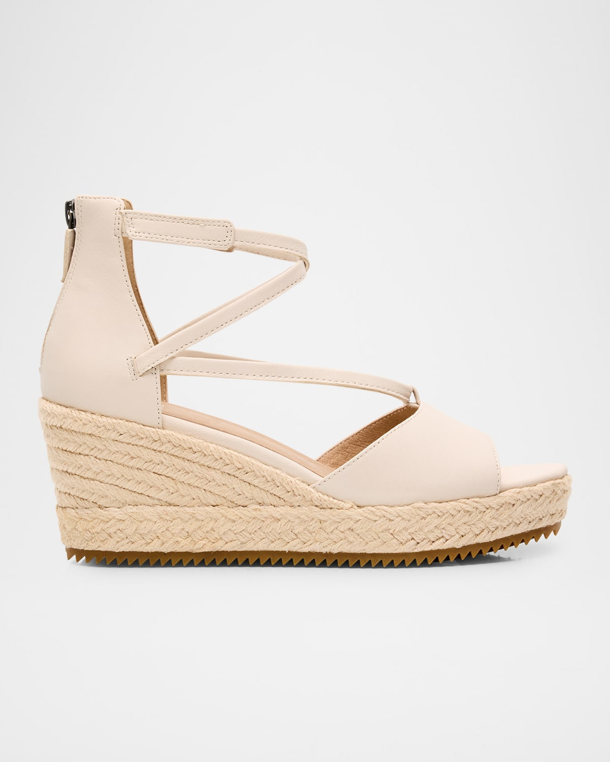 Wesson Leather Ankle-Strap Wedge Espadrilles | Neiman Marcus