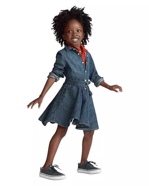 Girls' Denim Shirt Dress with Belt - Little Kid, Big Kid | Bloomingdale's (US)
