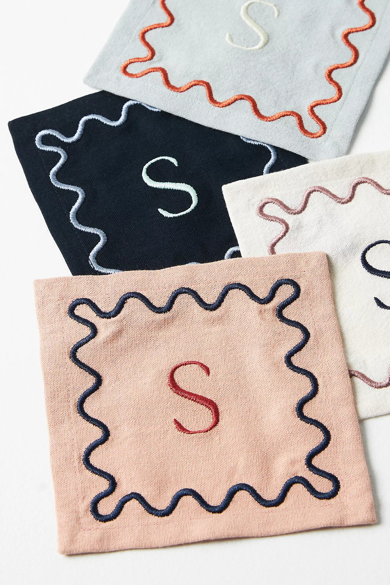 Monogram Cotton Cocktail Napkins, Set of 4 | Anthropologie (US)