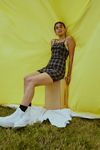UO Monica Plaid Square Neck Mini Dress | Urban Outfitters (US and RoW)