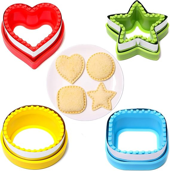 Sandwich Cutter and Sealer,Set of 4 Bread Sandwich Decruster Pancake Maker DIY Cookie Cutters for... | Amazon (US)