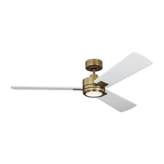 Harris by Lauren Ralph Lauren 56 in. Smart Indoor/Outdoor Rubbed Antique Brass Ceiling Fan with LED-Light Kit and Remote | The Home Depot