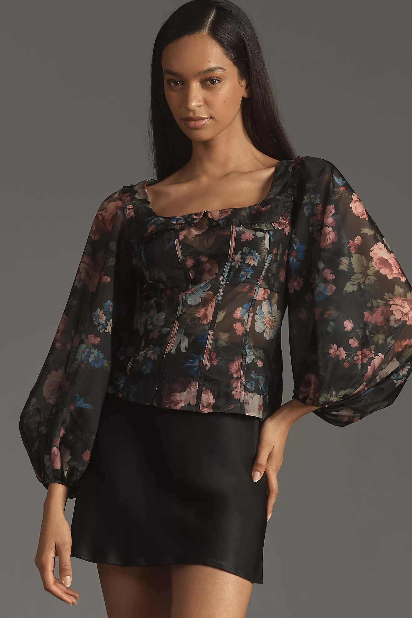 By Anthropologie Sheer Balloon-Sleeve Blouse | Anthropologie (US)