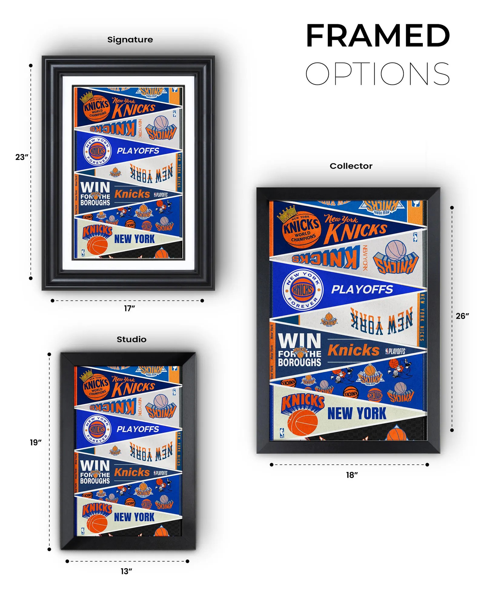 New York Knicks “Vintage and Modern Pennants” Collection Print – Classic Basketball Wall Ar... | Etsy (Global)
