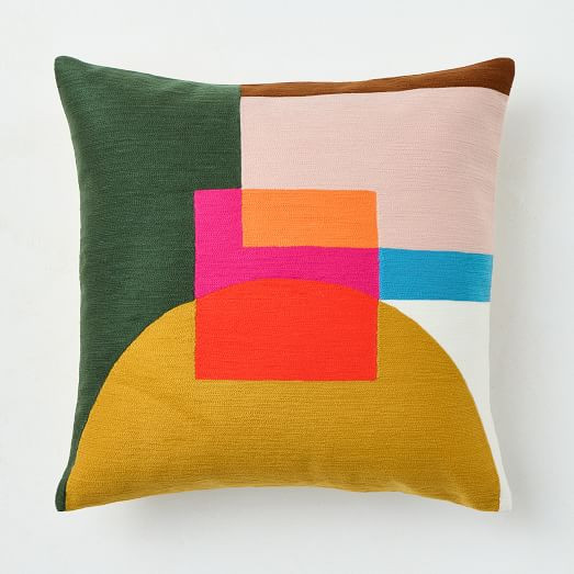 Half Moon Layered Blocks Pillow Cover | West Elm (US)