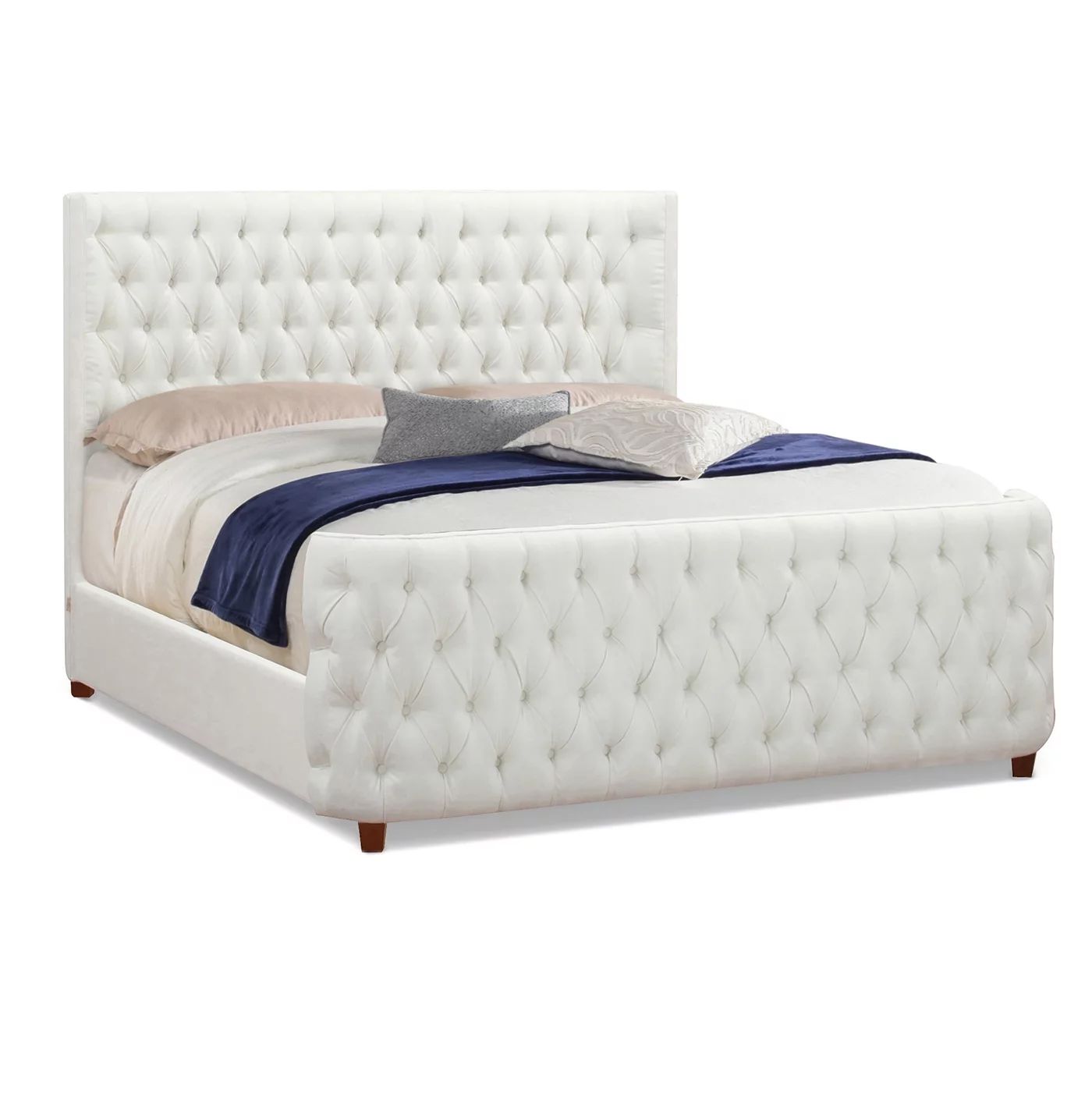 Brooklyn King Tufted Bed, Antique White | Walmart (US)