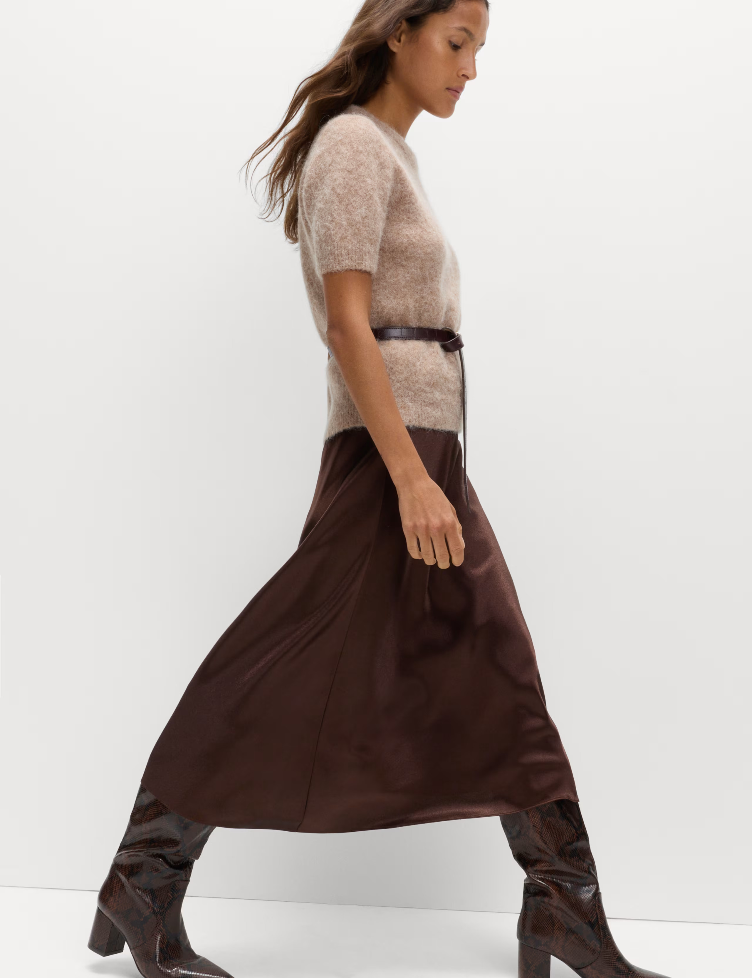 Satin Midi A-Line Skirt | Marks & Spencer (UK)