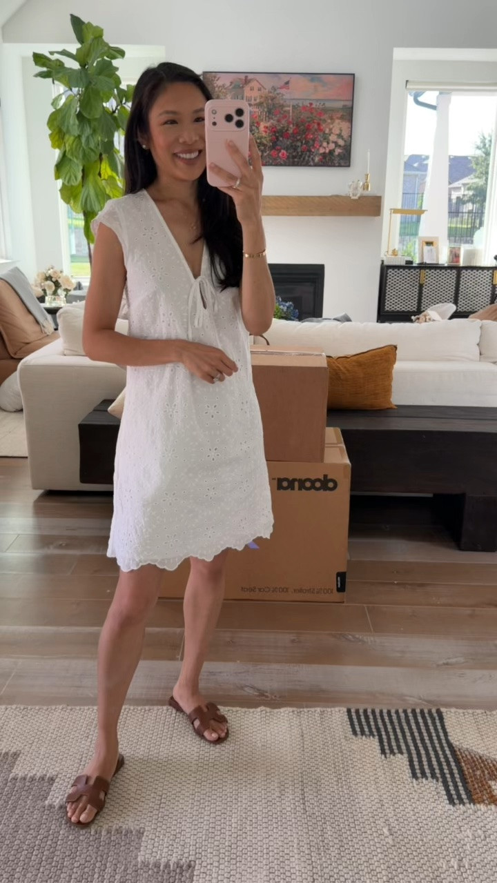 Eyelet mini dress that I’m wearing in size XS. Love this for warm summer months and it’s 100% cotton. Super flattering on!

#LTKootd #LTKSeasonal #LTKSaleAlert