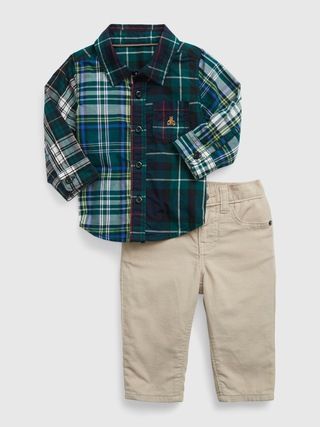 Baby Mocktail Plaid Corduroy Two-Piece Outfit Set | Gap (US)
