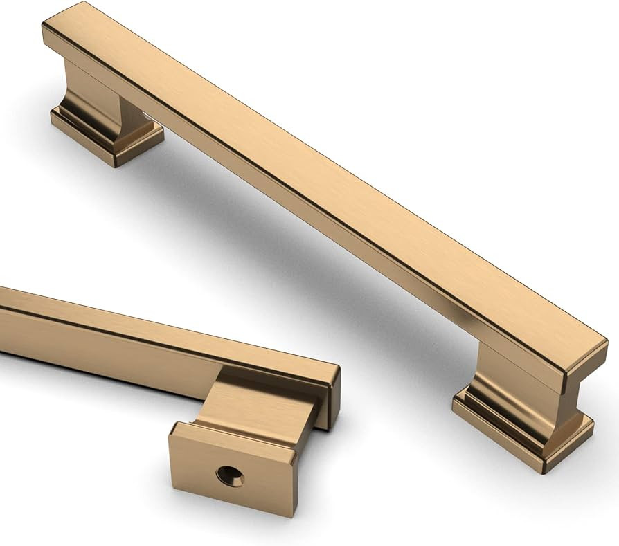 Asidrama 10 Pack 5 Inch(128mm) Hole Centers Champagne Bronze Kitchen Cabinet Handles,Brushed Bras... | Amazon (US)