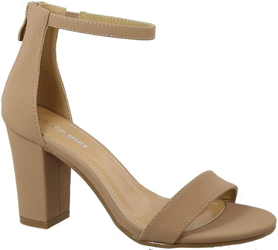 TOP Moda Women's Fashion Ankle Strap Evening Dress High Heel Sandal Shoes | Amazon (US)
