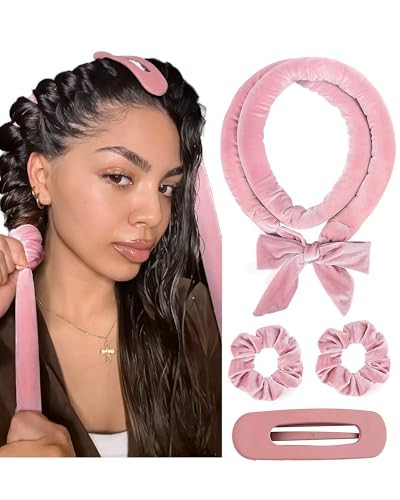 Yanibest Heatless Curls Overnight, Soft Heatless Hair Curler to Sleep in, No Heat Ribbon Wrap, Heatless Curling Set for Long Short Hair with Hair Scrunchies and Clip | Amazon (US)