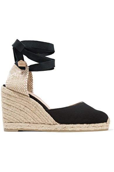 Castañer - Carina Canvas Wedge Espadrilles - Black | NET-A-PORTER (UK & EU)