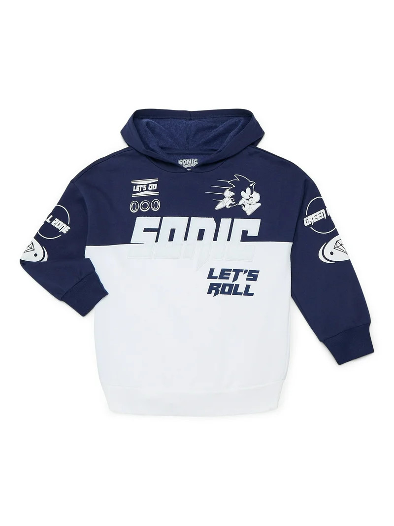 Sonic the Hedgehog Boys' Graphic Colorblocked Hoodie Sweatshirt, Sizes 4-18 | Walmart (US)