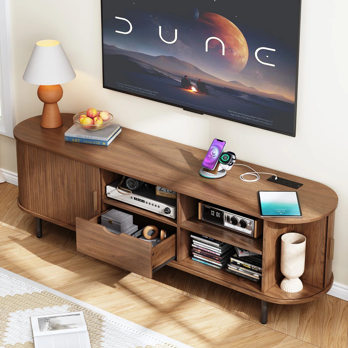 Modern Solid and Manufactured Wood TV Stand for TVs up to 80" | Wayfair North America