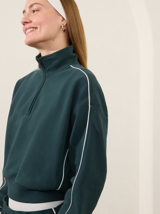 Forever Fleece 1/2 Zip High Hip Piping Sweatshirt | Athleta