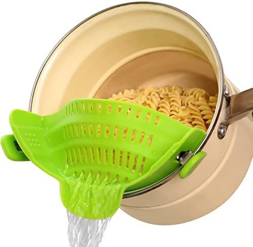 Clip on Food Strainer for Kitchen, Silicone Pasta Pans with Strainer Fit Most Pots, Food Strainer wi | Amazon (US)