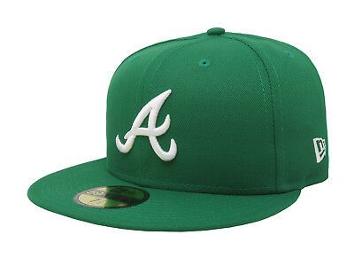 New Era 59Fifty Men&#039;s Hat MLB Basic Atlanta Braves Kelly Green 5950 Fitted Cap  | eBay | eBay US