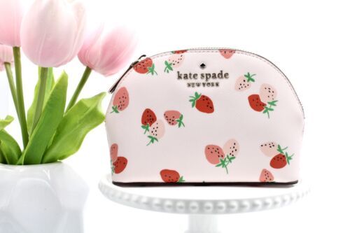 NWT kate spade Staci Wild Strawberries  Small Dome Cosmetic Makeup Bag New 767883109908 | eBay | eBay US