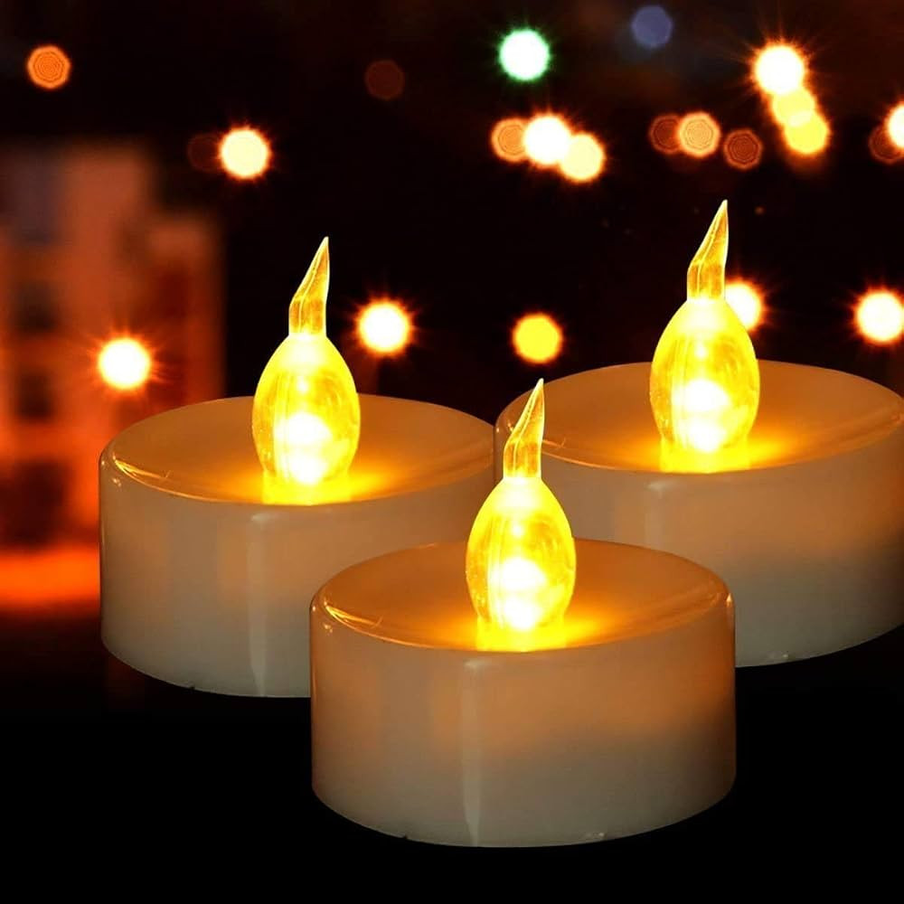 Battery Tea Lights-24 Pack LED Tea Lights Candles Realistic and Bright Flickering Holiday Gift Opera | Amazon (US)