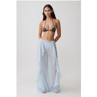 Kai Sheer Draped Ruffle Pant / Pale Blue | MESHKI | S | MESHKI US