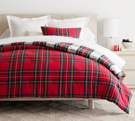 Stewart Plaid Flannel Reversible Comforter | Pottery Barn (US)