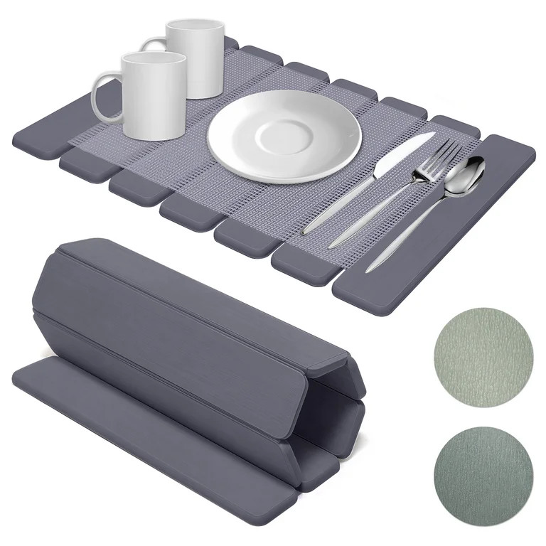 Stone Drying Mat for Kitchen Counter, Large Dark Gray Foldable Diatomaceous Earth Dish Drying Mat... | Walmart (US)