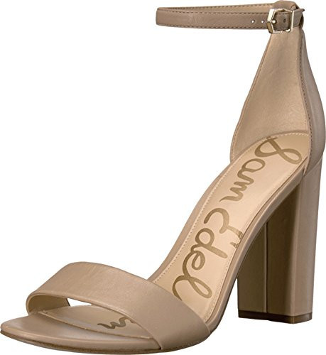 Sam Edelman Yaro Ankle Strap Sandal Heel Classic Nude Leather 9.5 W | Amazon (US)