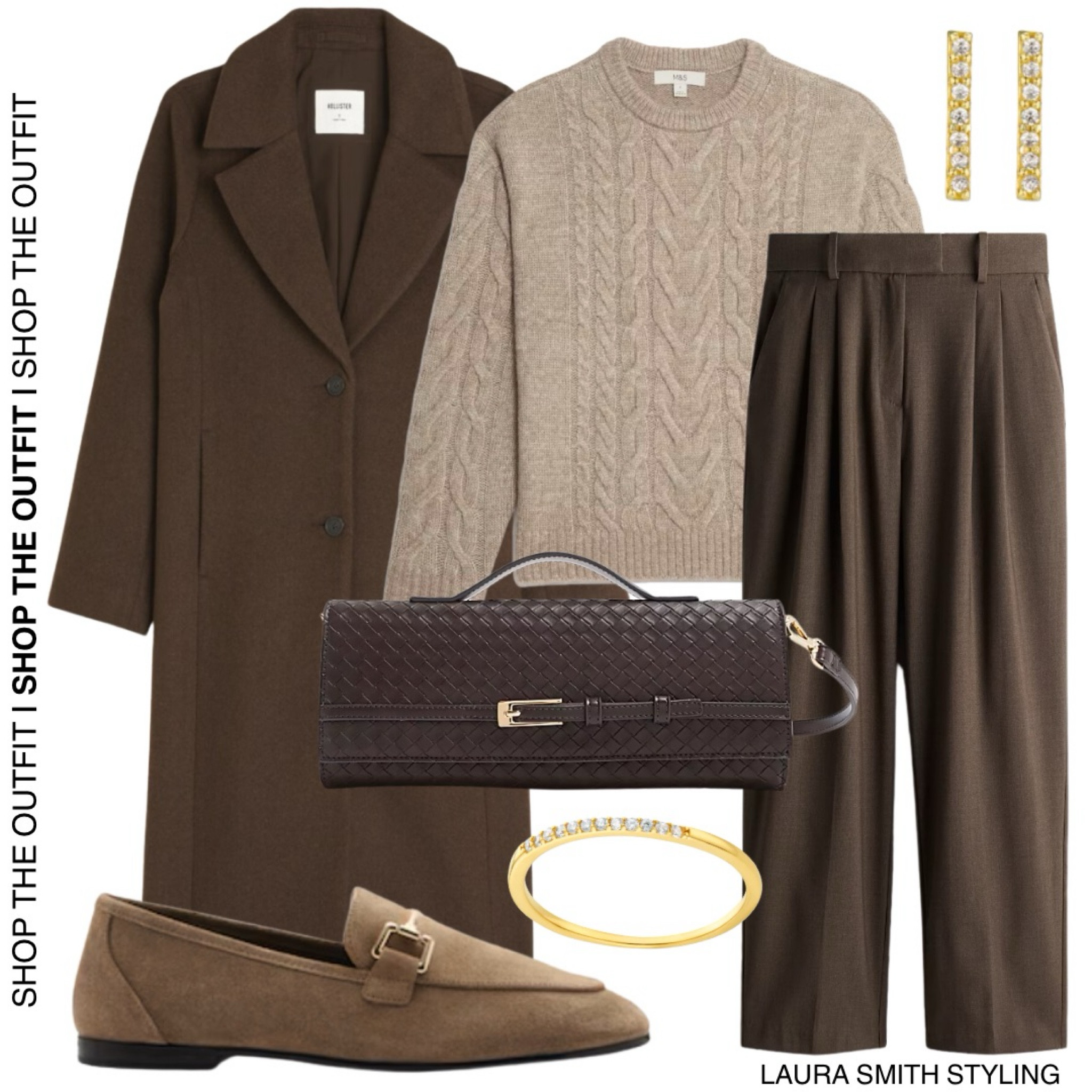 We love a tonal outfit 🤎 and how lovely is the cable knit jumper!

Including brown long coat, brown cable knit jumper, brown tailored trousers, brown weaved clutch bag, brown loafers, diamond ring, diamond studs  

#LTKstyletip #LTKuk #LTKwinter