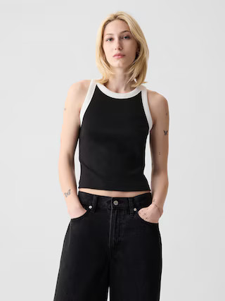 Modern Rib Cropped Halter Top | Gap (US)