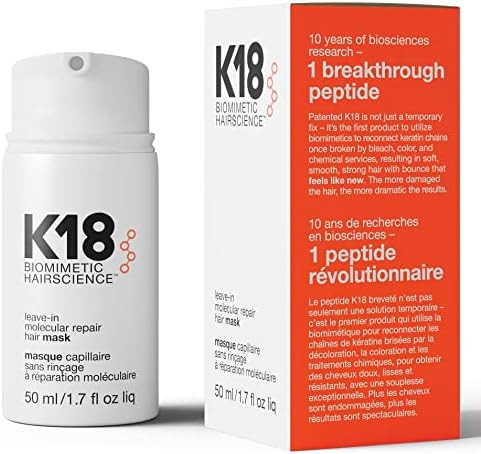 K18 Leave-In Molecular Repair Hair Mask, 4-Minute Speed Treatment, Renews Hair Damage From Color,... | Amazon (US)
