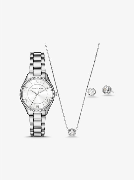 Mini Lauryn Silver-Tone Watch and Jewelry Gift Set | Michael Kors US