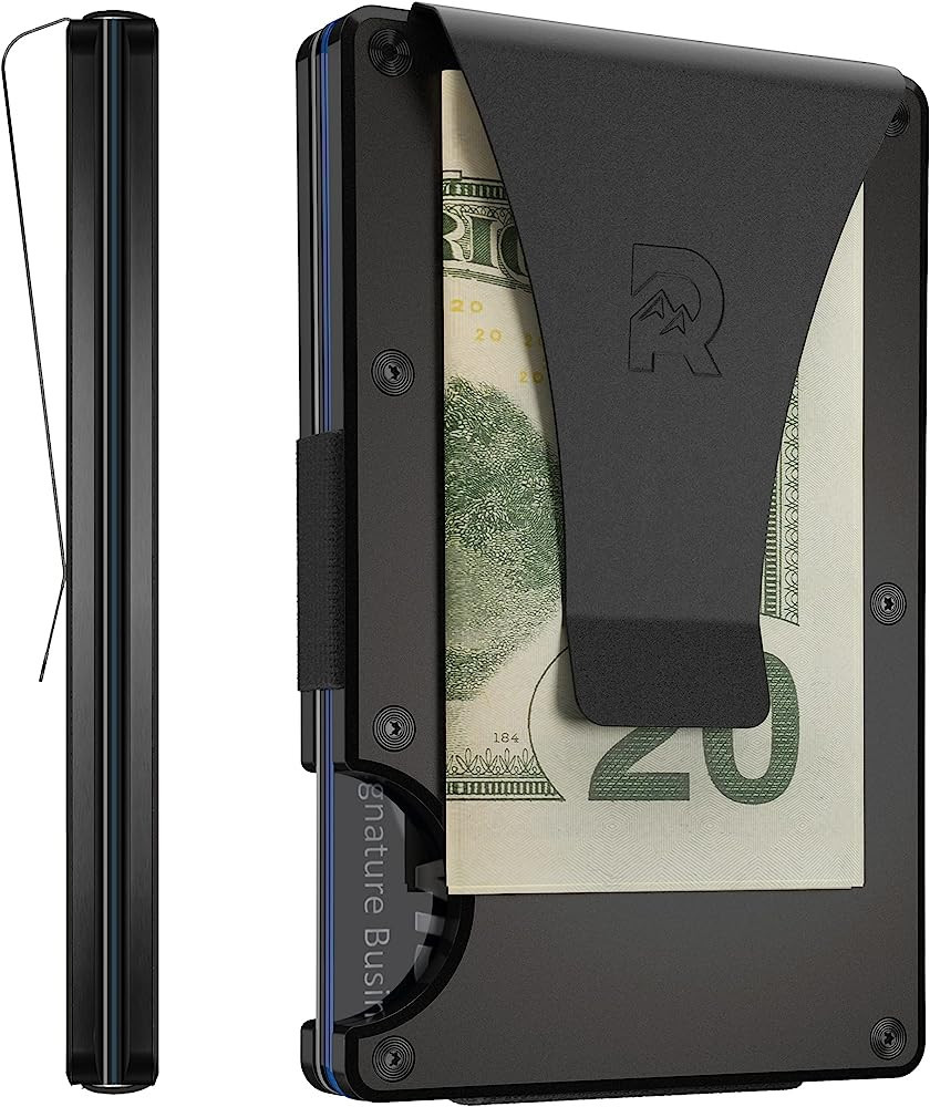 The Ridge Minimalist Slim Wallet For Men - RFID Blocking Front Pocket Credit Card Holder - Alumin... | Amazon (US)