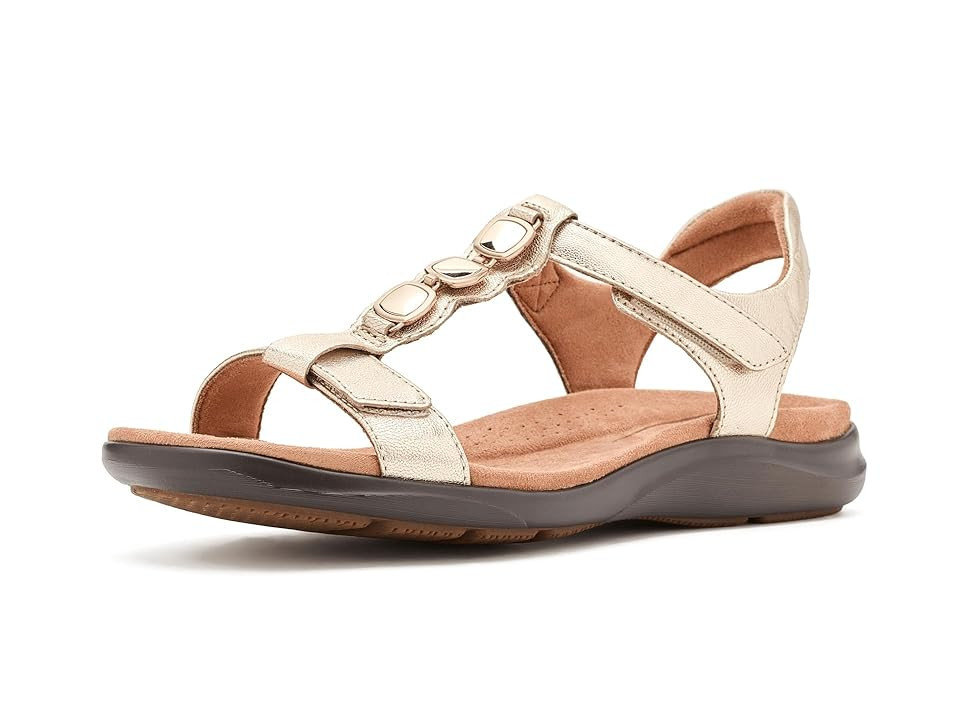 Clarks Kitly Gem Women's Sandals Champagne Leather : 9.5 C - Wide | Zappos