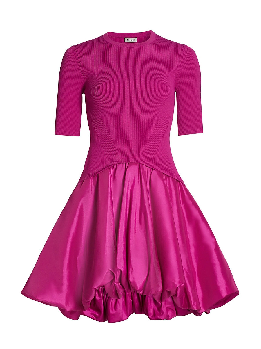 Women's Kenny Pieced Bubble-Hem Dress - Magenta - Size XS | Saks Fifth Avenue