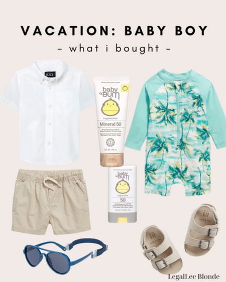 Vacation finds for baby boy!  Sun bum baby sunscreen is safe for your little one, and has the best reviews. Also don’t sleep on baby sunglasses with a strap to keep them on, and a cute (and affordable) baby rash guard swimsuit! 

#LTKSeasonal #LTKfamily #LTKbaby