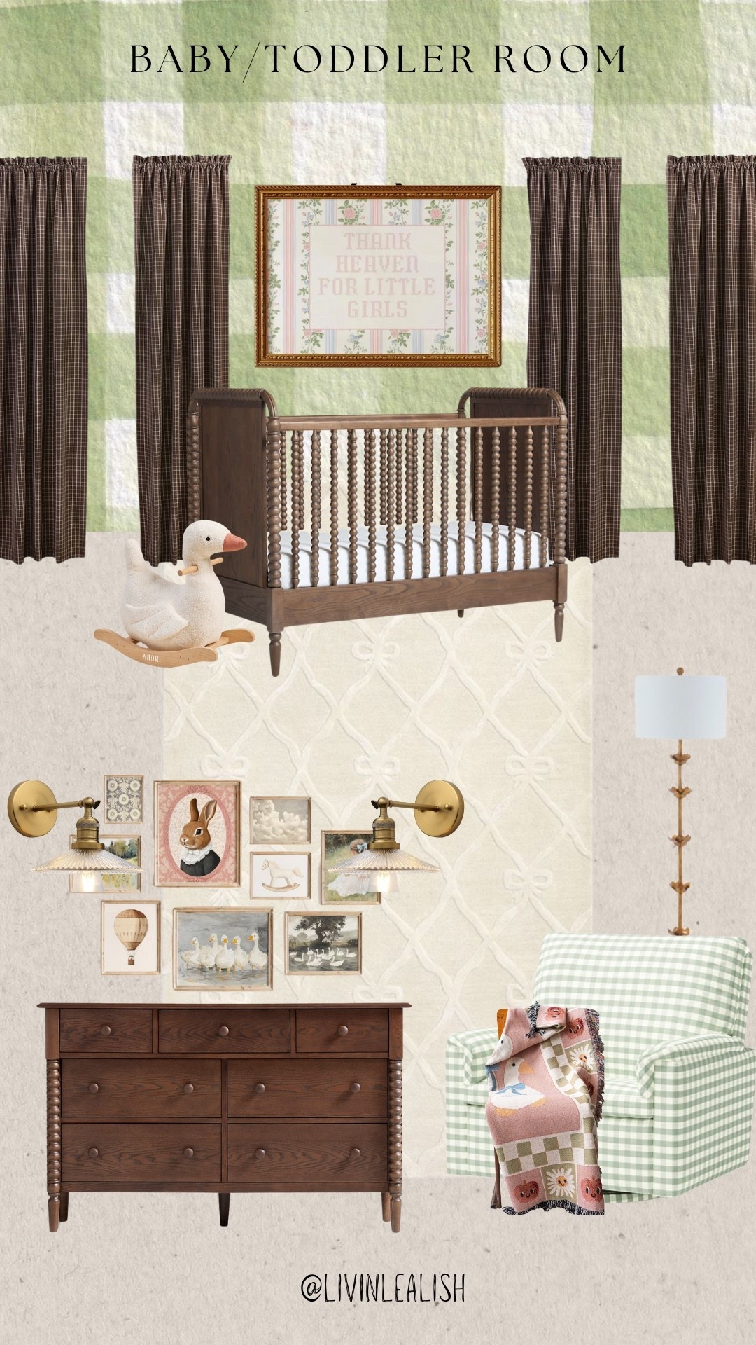 The cutest baby/toddler room! 💚💕Wallpaper is from anewall! #babyroom #toddlerroom #nursery #girlnursery #roomdecor