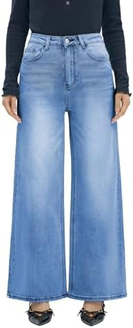ONESO Wide Leg Jeans for Women Stretchy High Waisted BBL Jeans Trendy Boyfriend Baggy Mom Jean | Amazon (US)