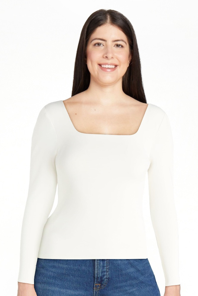 Scoop Women's Contour Top with Long Sleeves, Sizes XS-XXL | Walmart (US)