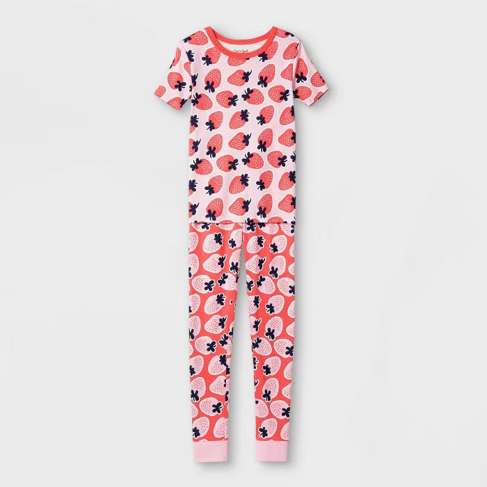 Kids' 2pc Tight Fit Pajama Set - Cat & Jack™ Pink 10 | Target