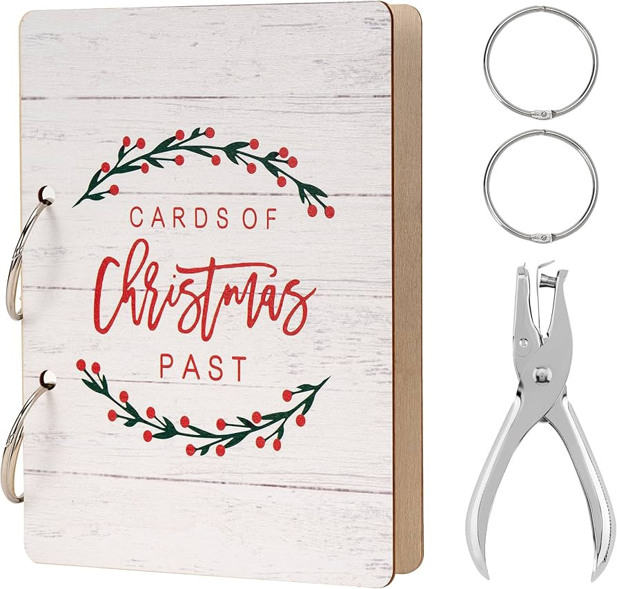 Christmas Card Holder Wood Christmas Card Organizer Photo Keeper Xmas Keepsake Album Collection f... | Amazon (US)