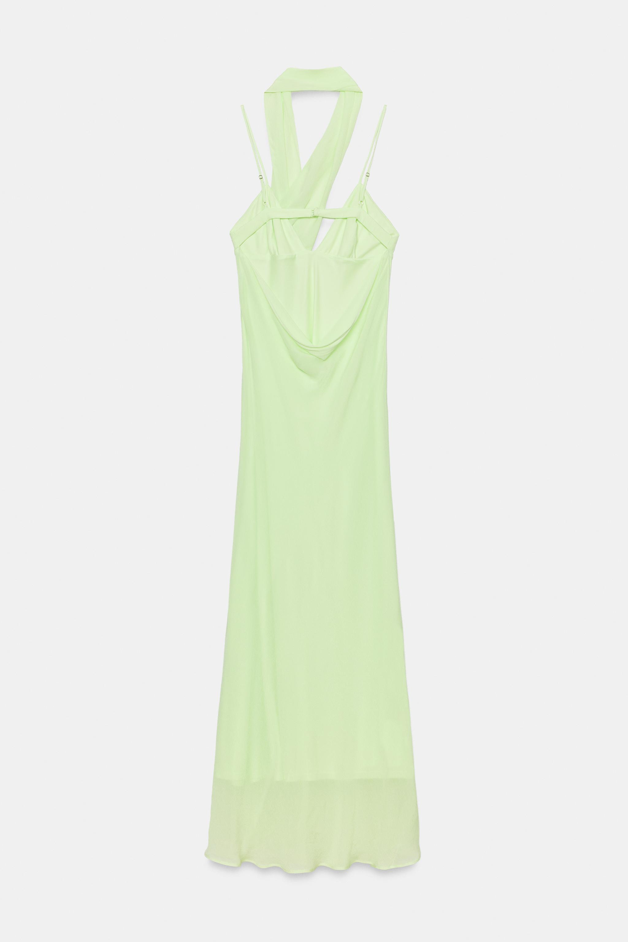 Model height: 169 cmV-neck dress with adjustable thin straps. Features an open back and a matchin... | Zara UK