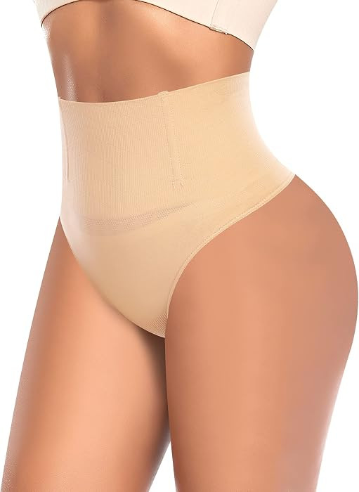 YARRCO Tummy Control Thong Shapewear for Women High Waist Control Knickers Tummy Tucking Thong Kn... | Amazon (UK)