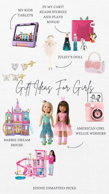Gift ideas for girls; toys, purses, camera, wellie wishers, Barbie toys gift guide 

#LTKGiftGuide #LTKSeasonal #LTKHoliday